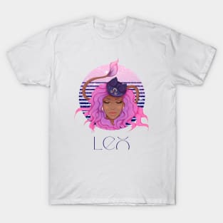 Leo Zodiac Sign | Circle Beautiful Girl T-Shirt